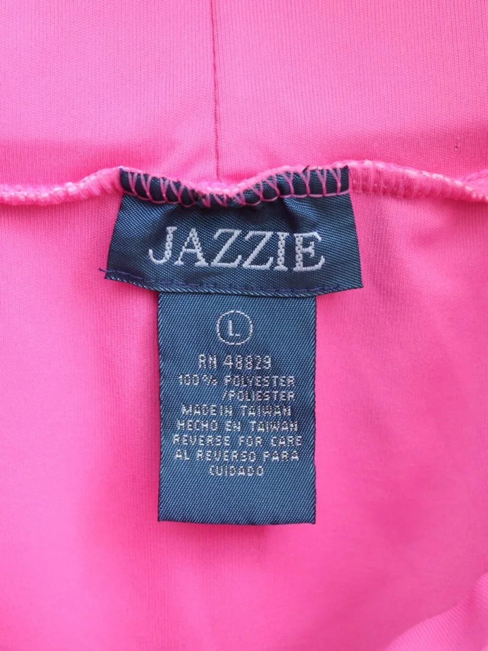 Jazzie Vintage Y2K New York 85 Pink White Mesh Jersey Mini Skirt Size Large - Picture 3 of 3